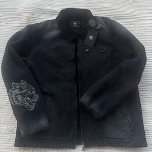 Darc Sport “Been Through It Hard Work” Zip Jacket – Distressed Blackout